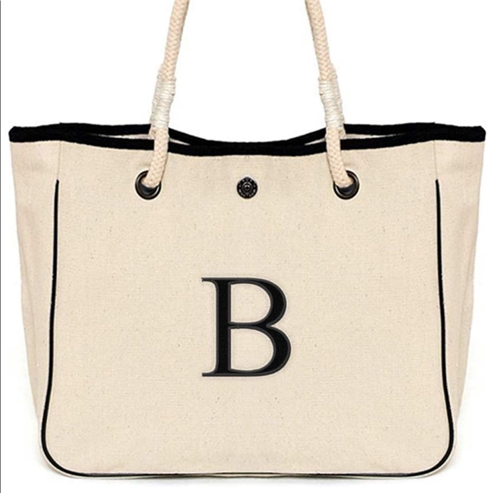 Monogram B canvas tote